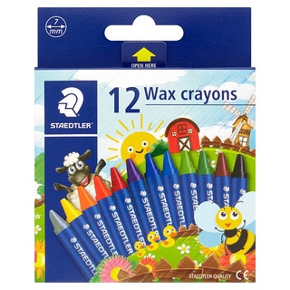 ถูกที่สุด✅ สเต็ดเล่อร์ สีเทียน 12 สี 1 กล่อง Staedtler 12 Colors Wax Crayons 1 Box