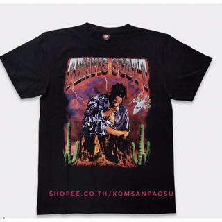 คอลูกเรือ♝◘เสื้อยืด travis Scott Hip Hop /Travis Scott Rapper-4XL