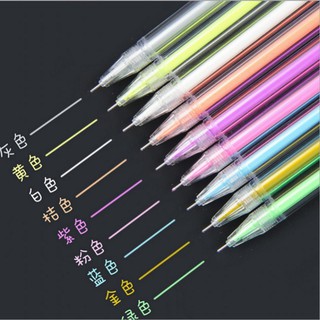 ปากกาเจลสีขาว 0 . 5 มม . 9 สี