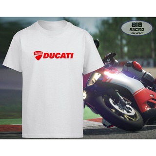 สตรีทแฟชั่น เสื้อยืด BigBike Biker Racing Sport [สีขาว / สีเทา] [DUCATI]คอกลม