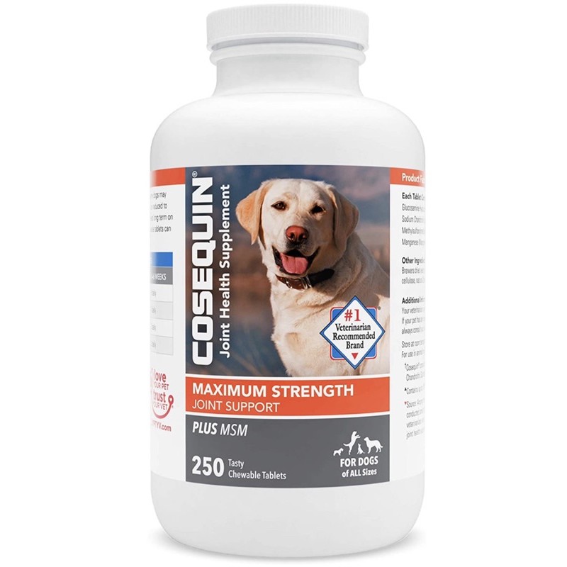 Cosequin ขวดใหญ่ 250 เม็ด Maximum Strength Joint Health Glucosamine บำรุงข้อสำหรับสุนัข