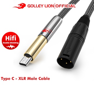 Golley LION Type-C เป็นไมโครโฟนบันทึกเสียง XLR สายไมโครโฟนบันทึกเสียง 1 เมตร - 30 เมตร