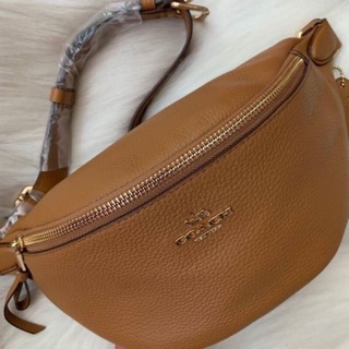 Coach belt bag in signature สีน้ำตาล คาดอก/คาดเอว F48738 14 1/4" (L) x 5" (H) x 4 1/4" (W)
