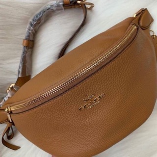 Coach belt bag in signature สีน้ำตาล คาดอก/คาดเอว F48738 14 1/4" (L) x 5" (H) x 4 1/4" (W)