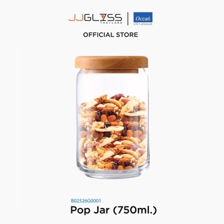 JJGLASS - (Ocean) B02526G0001 Pop jar wooden lid - ขวดโหลป๊อปจา ขวดโหลป๊อปจาวูเด้น ขวดโอเชี่ยนกลาส Pop jar Ocean Glass B02526G0001 Pop jar glass lid Pop jar 750 ml.บรรจุ 6 ใบ