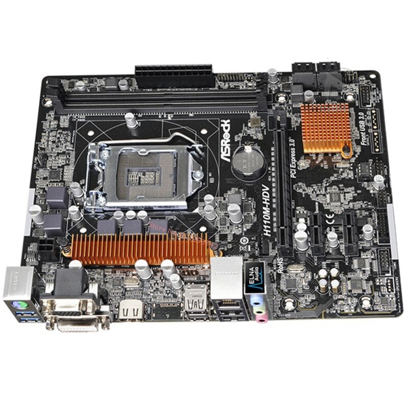 【สินค้าพร้อมส่ง】เมนบอร์ดซ็อกเก็ต สําหรับ ASRock H110M-HDV 1151 H110 LGA1151 DDR4 SATA3 USB3.0 32GB #8