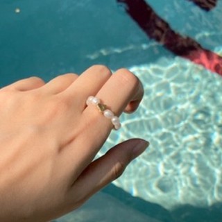 whisper.ring - Pearly Love Ring แหวนมุกทะเลน้ำจืดแท้ แหวนยางยืด freesize แหวนรูปหัวใจ ไม่ลอกไม่ดำ ใส่ได้ทุกนิ้ว