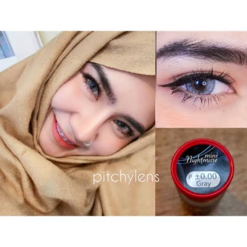 คอนแทคเลนส์ รุ่น Mini Nightmare / Mini Wanna Be สีเทา/ตาล Gray/Brown ค่าสายตา (0.00)-(-6.50)