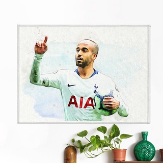 โปสเตอร์ ผ้าแคนวาส ลูคัส มูร่า (1) ทีมทอตนัมฮอตสเปอร์ Lucas Moura Tottenham Hotspurs ภาพวาด ศิลปะ นักบอล นักฟุตบอล