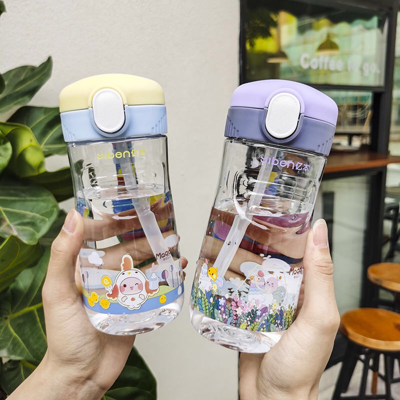 ขวดน้ำเด็ก ลายสัตว์น่ารัก แบบหลอดเด้ง มีสายสะพาย - รูปที่ 4