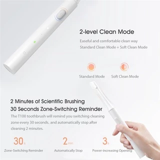 Xiaomi แปรงสีฟันไฟฟ้า T100 Sonic Electric Toothbrush กันน้ำ IPX7 เปลี่ยนหัวได้ ทำความสะอาดฟันอย่างล้