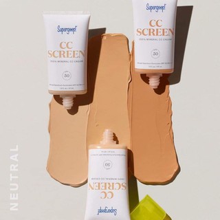 SUPERGOOP! CC Screen บำรุง+กันแดด+รองพื้นในขั้นตอนเดีย 100% Mineral CC CreamBroad Spectrum Sunscreen SPF 50 PA+++ 47ml