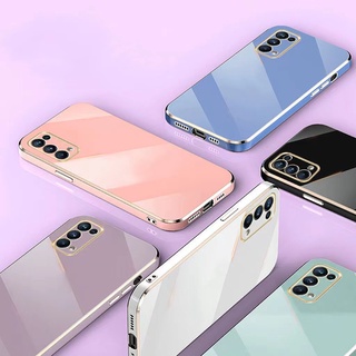 ขอบตรง เคสโทรศัพท์แบบชุบไฟฟ้า OPPO A96 A95 A94 A92 A77 A77s A76 A74 A72 A57 A52 4G 5G 2022