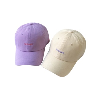 Ins Lilac หมวกเบสบอล ปักลายตัวอักษร แฟชั่นสไตล์เกาหลี
