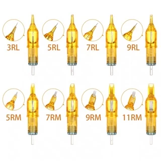 Tattoo (ก่อนสั่งเก็บคูปองส่งฟรี) เข็มสักลายฮอค แบ่งขายปลีก ราคาถูก Yellow Dragonfly ฮอก เหลืองดราก้อนฟลาย