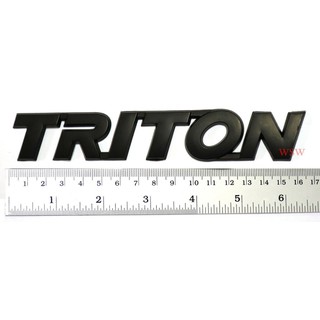 (1ชิ้น) TRITON LOGO โลโก้ไทรทัน สีดำด้าน ขนาด 16.5 เซนติเมตร MITSUBISHI TRITON L200 สติ๊กเกอร์ ป้ายท้ายรถ 2005 - 2015