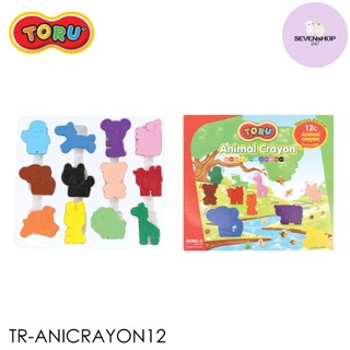 สีเทียนรูปสัตว์ 12 สี TORU สีเทียน สีเทียนสำหรับเด็ก