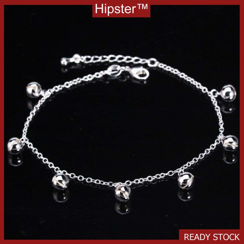 Hipster Retro กําไลข้อเท้าเงินสไตล์เกาหลีสําหรับผู้หญิง