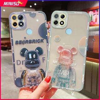 เคสโทรศัพท์มือถือ ซิลิโคน กันรอยเลนส์กล้อง ลายหมีน่ารัก สําหรับ Realme C55 C35 C31 C25 C25Y C25S C21 C21Y C17 C15 C12 C11 C3