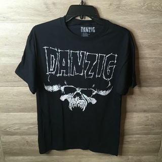 คอตต้อนคอกลมขายดี เสื้อยืดลําลอง แขนสั้น พิมพ์ลายโลโก้หัวกะโหลก Danzig สีดํา สําหรับผู้ชาย NWOT JPncdc02PCflbn49S-5XL