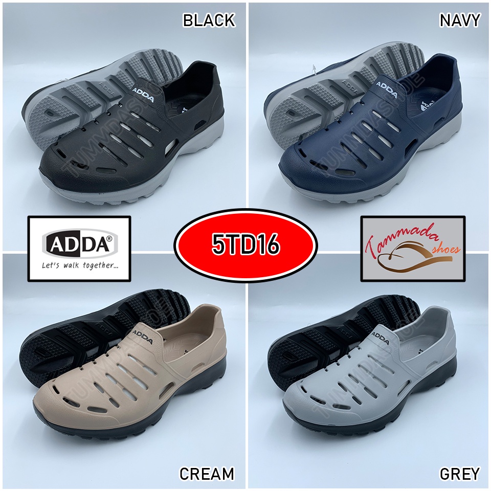 ADDA 2density 5TD16 5TD68 รองเท้าแตะแอดด้า รองเท้าคัชชู รองเท้าคัชชูยางผู้ชาย รองเท้าคัชชูทำงาน รองเท้าคัชชูชายสีดำ