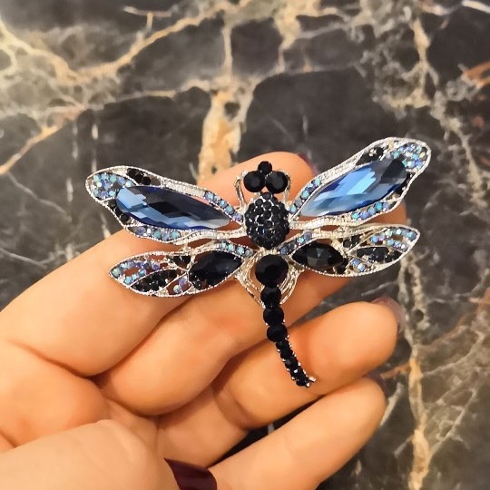 สวยหรู แฟชั่น คริสตัล ย้อนยุค แมลงปอ เข็มกลัด หญิง ขนาดใหญ่ แมลง เข็มกลัด ชุดเสื้อโค้ท เครื่องประดับ ของขวัญวันหยุด - รูปที่ 6