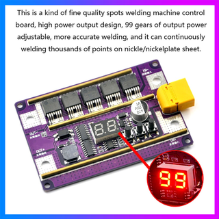 บอร์ดควบคุมเครื่องเชื่อมจุด ขนาดเล็ก ปรับได้ 99 เกียร์ สําหรับแบตเตอรี่ 18650 และแผ่นนิกเกิล 0.05-0.3 มม.