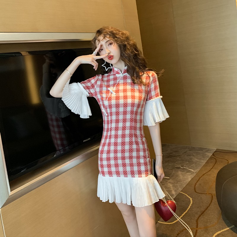 ราคา ชุดเดรสสั้นแขนยาวแนวลําลองสําหรับสตรี dress facebook