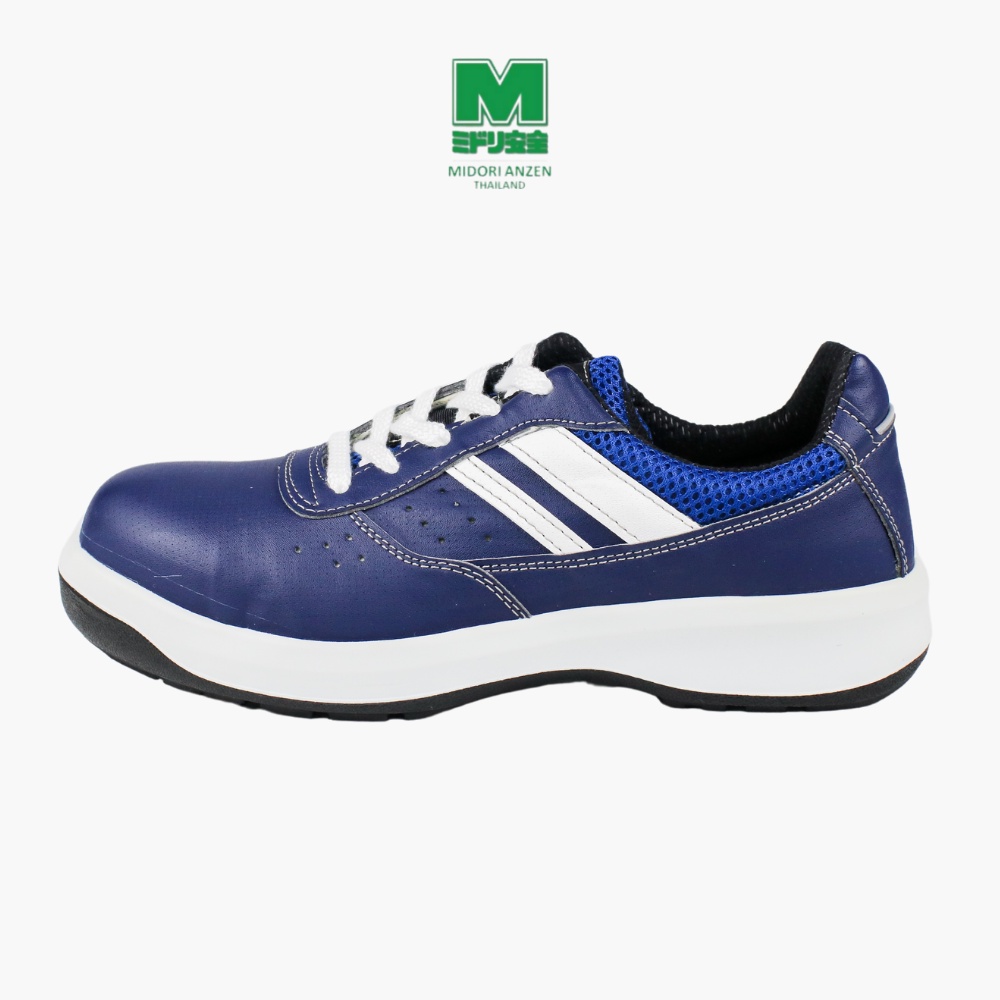 Midori Anzen รองเท้าเซฟตี้ สไตล์สนีคเกอร์ รุ่น AG3590 สีน้ำเงิน / Midori Anzen Safety Sneaker AG3590 NAVY