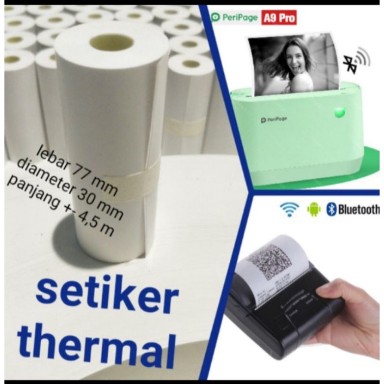 THERMAL STICKER กระดาษขนาด 77x30mm