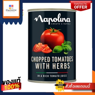 Napolina Chopped Tomatoes with Herbs 400g นาโพลิน่า มะเขือเทศสับผสมสมุนไพร 400กรัม