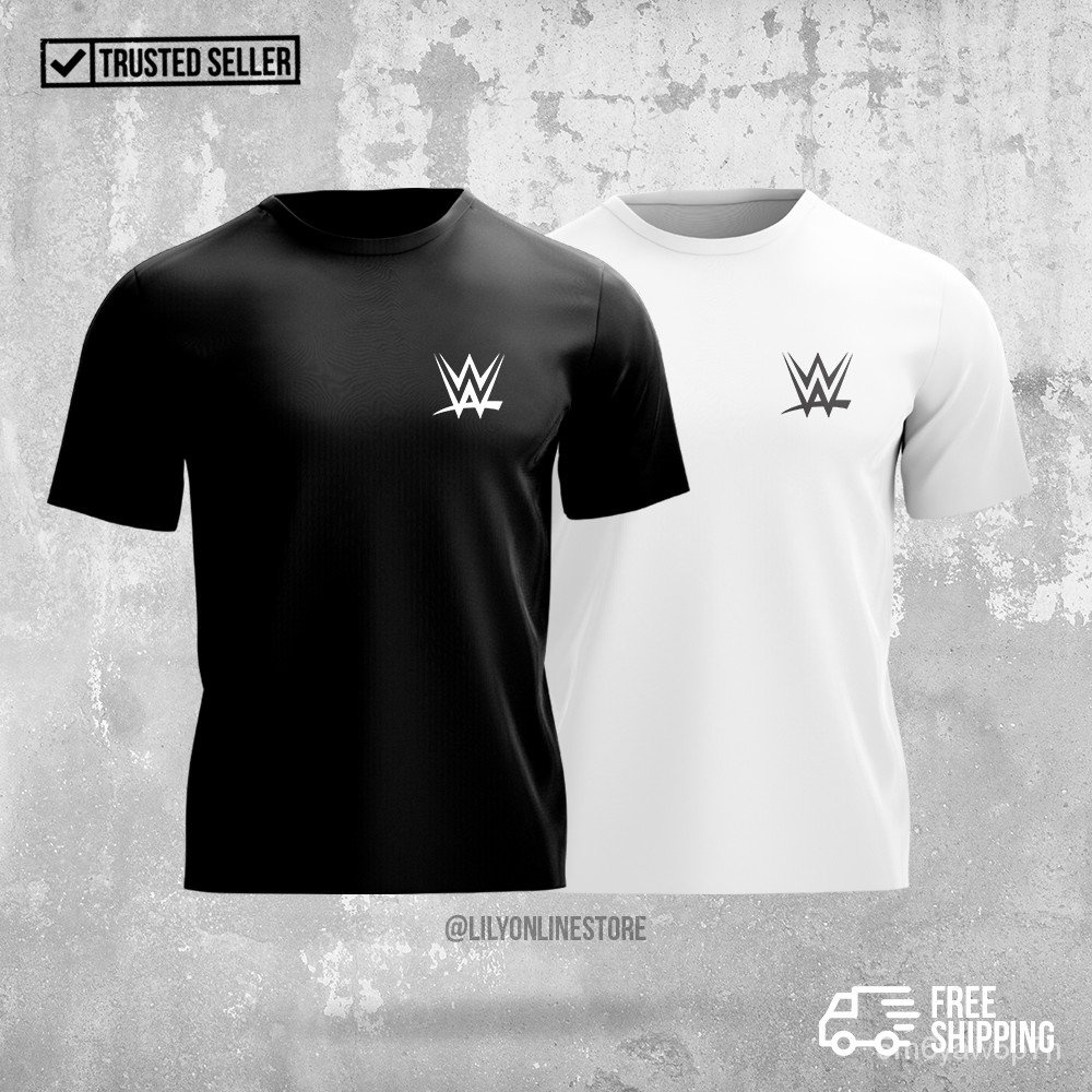 [Shop Malaysia] WWE WRESTLING PATCH LOGO TSHIRT UNISEX 100% PREMIUM COTTON [READY STOCK]