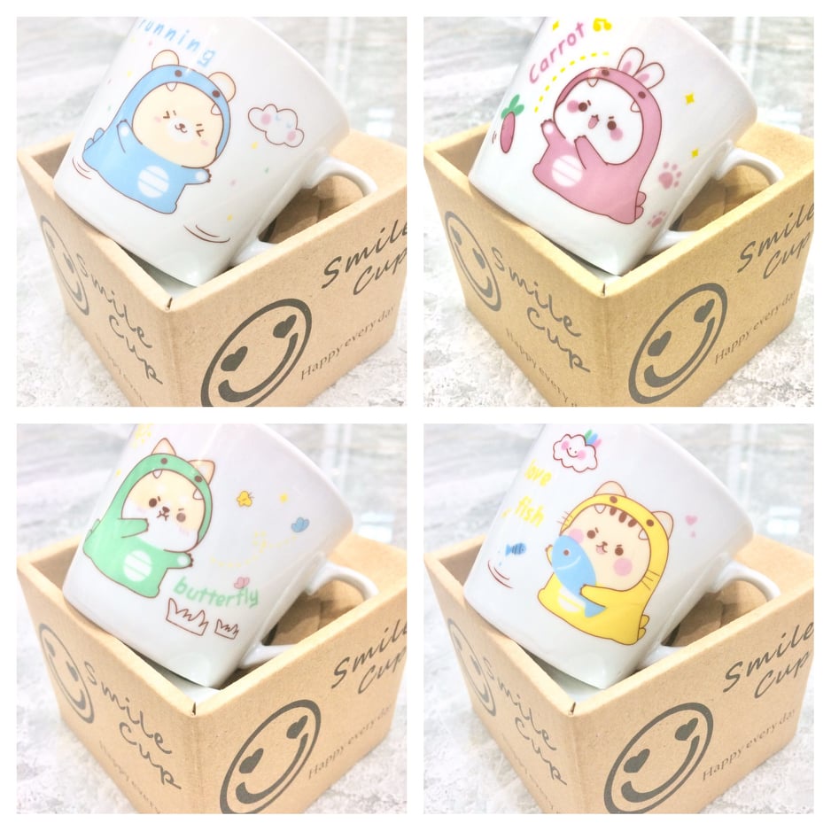 แก้วกาแฟ 4ลาย การ์ตูน น่ารักๆ เหมาะกับชาวออฟฟิต+นักเรียนนักศึกษา สวยน่ารัก ราคาถูก ของขวัญ สวยๆๆๆๆ ซื้อให้คนที่รักๆๆๆๆๆๆ