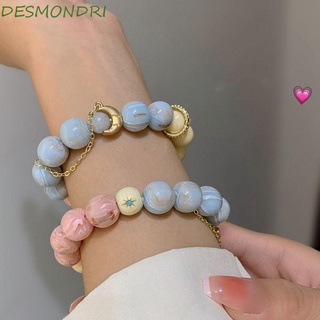 Desmondri สร้อยข้อมือกระต่าย น่ารัก เครื่องประดับ ของขวัญ สไตล์จีน ไล่โทนสี สีชมพู นักบินอวกาศ สร้อยข้อมือโบราณ ดวงอาทิตย์ สไตล์เกาหลี สร้อยข้อมือคู่รัก