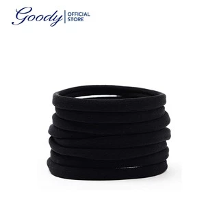Goody ยางรัดผม ทรงแบนสีดำ 8 เส้น สำหรับผมหนาหรือปานกลางหรือชอบออกกำลังกาย ยืดหยุ่นได้ดี ทำให้ไม่กินเส้นผม