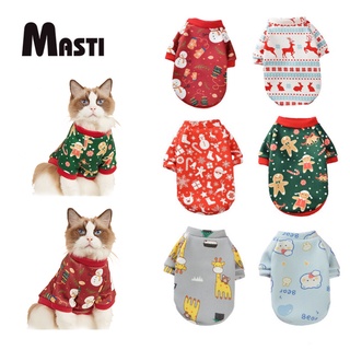 MASTI  เสื้อผ้า พิมพ์ลายน่ารัก สำหรับสัตว์เลี้ย สุนัข แมว สไตล์คริสต์มาสLI0295