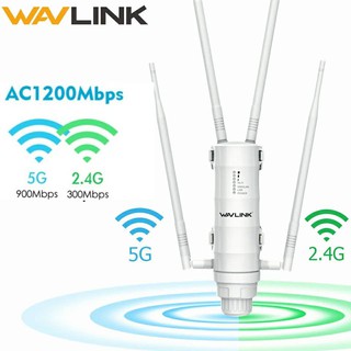 ⚡️ขายดีสุด⚡️ อุปกรณ์ขยายสัญญาณWi-Fi Wavlink สัญญาณกลางแจ้งรุ่นAC1200 outdoor Dual - band AP/Range