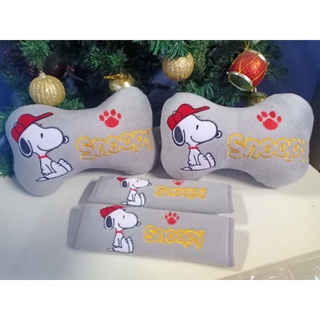 setหมอนรองคอ+ที่หุ้มเบลล์ในรถยนต์ลายสนูปปี้Snoopy