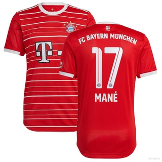 เสื้อกีฬาแขนสั้น ลายทีมชาติฟุตบอล Bayern München No.17 พลัสไซซ์ สําหรับผู้ชาย และผู้หญิง 2022-2023