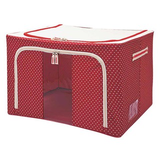 🚚💨พร้อมส่ง!! กล่องผ้าจัดเก็บอเนกประสงค์ ลายจุด สีแดง Fabric Storage Box Red Color Dot Pattern