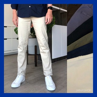 [ส่งฟรีไม่ใช้โค้ด!] กางเกงชิโน่ ขายาวผู้ชาย Mens Slim Chino Pants กางเกงขากระบอก กางเกงขายาวผู้ชาย