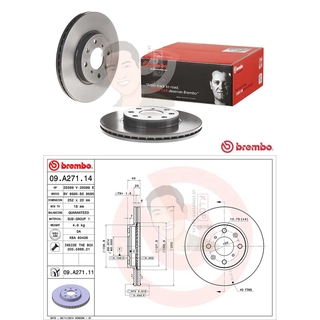 09 A271 11 จานเบรค ล้อ F (ยี่ห้อ BREMBO) รุ่น UV SUZUKI Swift 1.5 ปี2009-&gt;, 1.2 ECO, Ciaz ปี 2009-&gt;