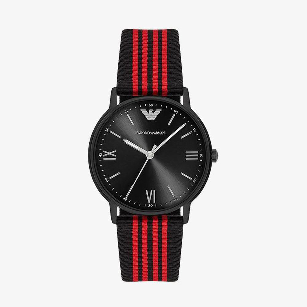 Emporio Armani นาฬิกาข้อมือผู้ชาย Sport Black Dial Black, Red รุ่น AR11015