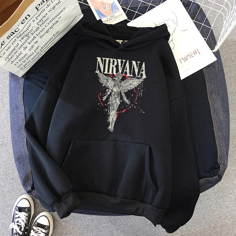 Kangaroo เสื้อกันหนาว เสื้อเบลาส์ Banda Rock Nirvana สไตล์ Unisex