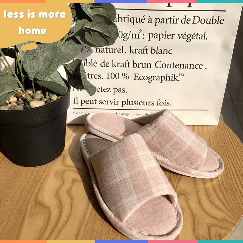 (คุณภาพดี)รองเท้าสลิปเปอร์คุณภาพดี พื้นนุ่ม หนา ผ้าคอตตอน Slipper รองเท้าใส่ในบ้านสไตล์มินิมอล