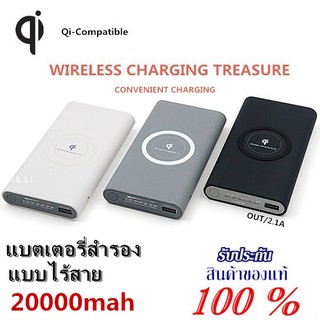 Qi แบตไร้สาย Wireless Charger Power Bank 20000mAh