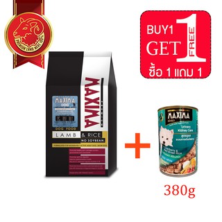 [ซื้อ1ถุง แถม 1กป] MAXIMA DOG LAMB &amp; RICE - 2KG อาหารสุนัข 2 กก. แถม MAXIMA Urinary Kidney Care 380g