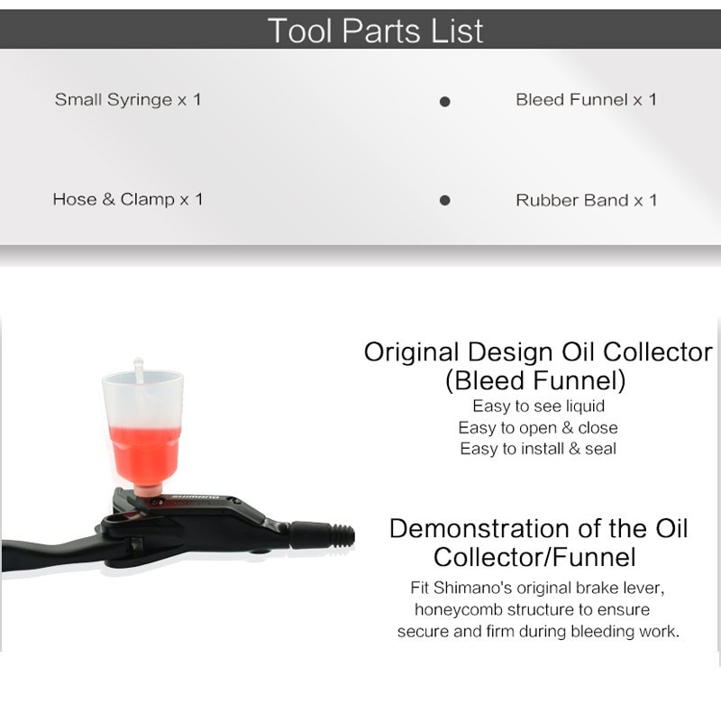 ชุดกรวยเติมน้ำมัน/ไล่น้ำมันเบรคจักรยาน Hydraulic Mineral Oil Brake Bleed Kit For SHIMANO ราคา ถูกที่สุด ดีลบีเคเค แกลเลอรีภาพที่ 3