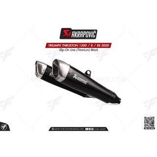 ท่อแต่ง Akrapovic Exhaust Slip-On Line (Titanium) Black TRIUMPH THRUXTON 1200 / R / RS 2020