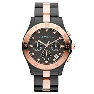 Marc by Marc Jacobs Chronograph Two Tone Black Rose Gold Womens Watch MBM3180